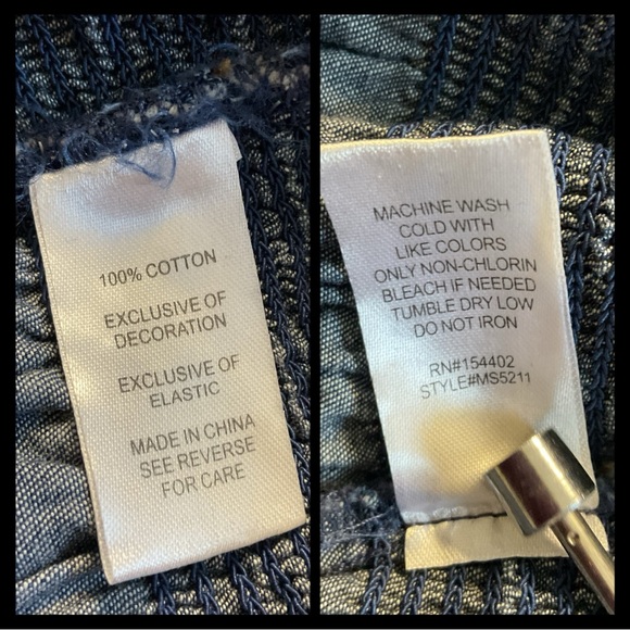 Cactus + Pearl Midi Skirt XXL in Slate Blue 100% Cotton Soft Smocked Denim Look - Picture 13 of 16